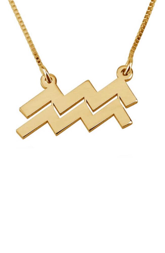 MELANIE MARIE Zodiac Pendant Necklace in Gold Plated - Aquarius Cover