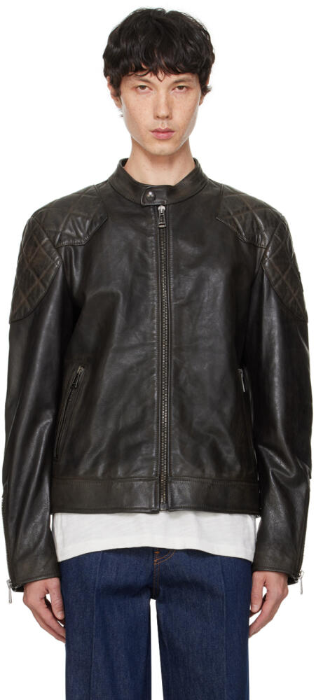 Belstaff Black Outlaw Leather Jacket Cover