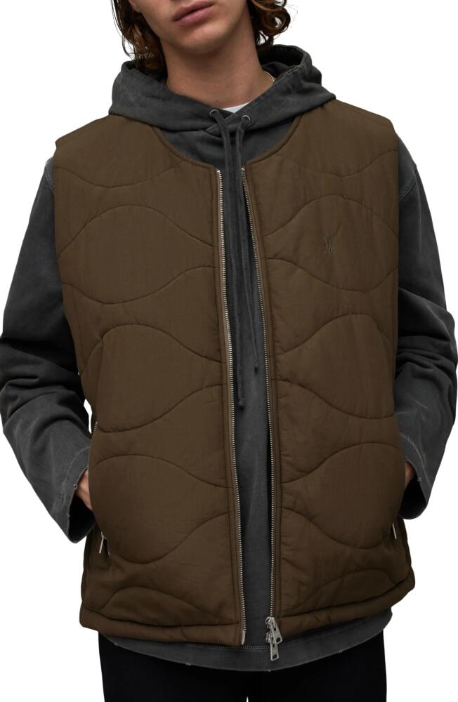 AllSaints Nebular Zip Vest in Khaki Brown Cover