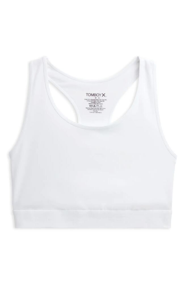 TomboyX Racerback Compression Top in White Cover