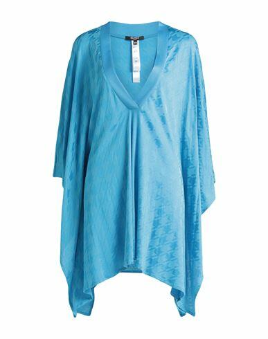 Balmain Woman Cover-up Azure Viscose, Cotton Cover