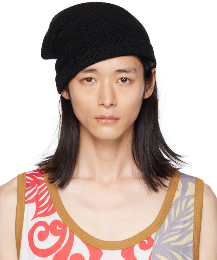 Dries Van Noten Black Rib Beanie Cover