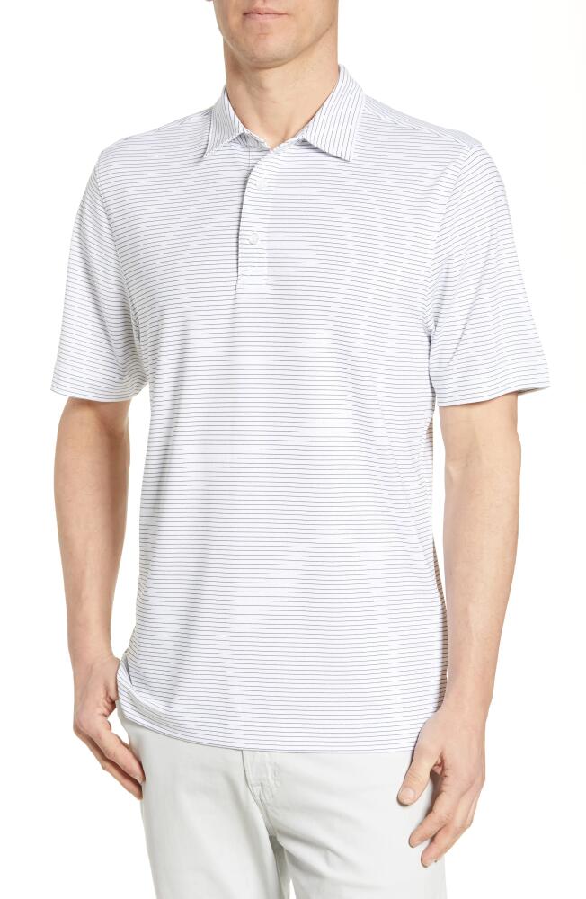 Cutter & Buck Forge DryTec Pencil Stripe Performance Polo in White Cover