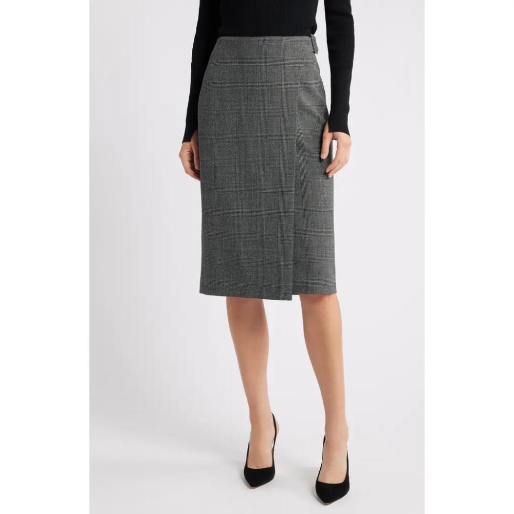 BOSS VIitoka Wrap Skirt in Charcoal Plaid Cover