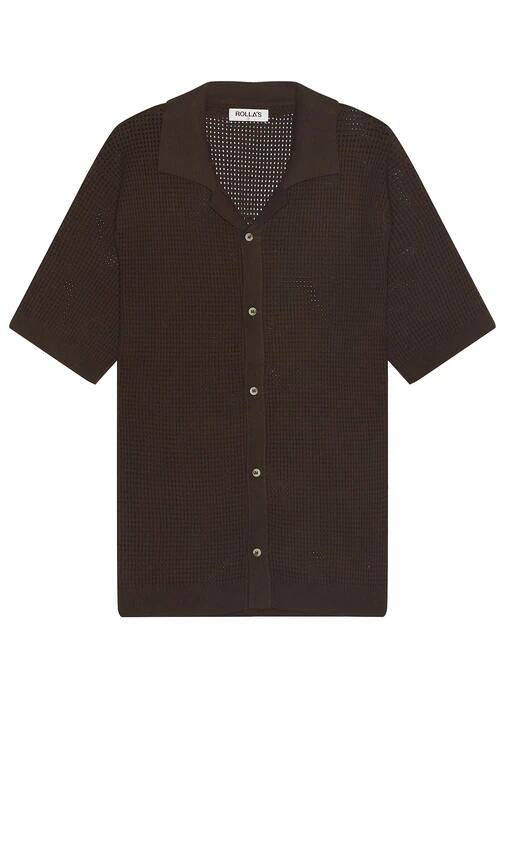 ROLLA'S Bowler Grid Knit Shirt in Brown Cover