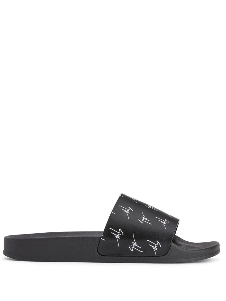 Giuseppe Zanotti Brett all-over logo slides - Black Cover