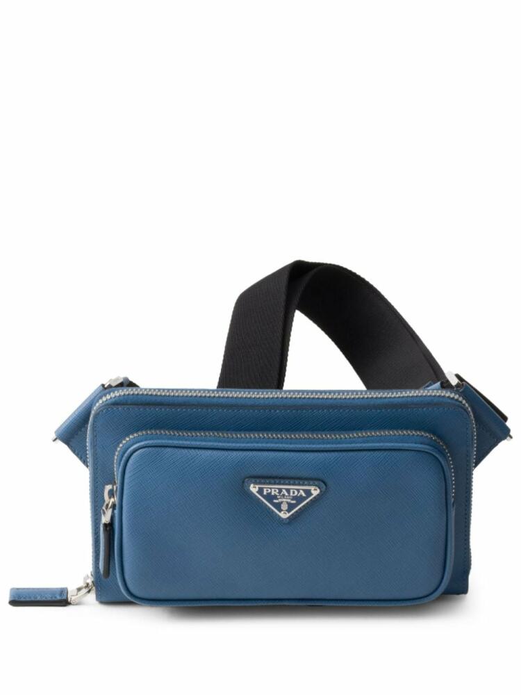 Prada triangle-logo leather belt bag - Blue Cover