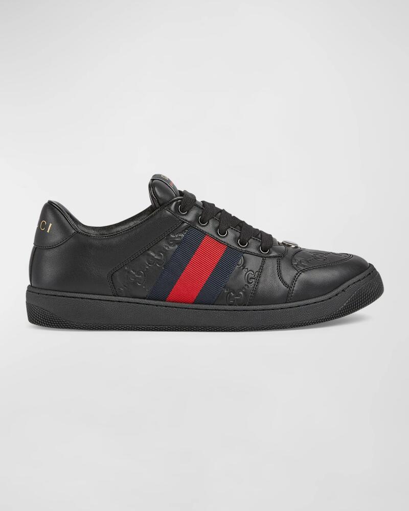 Gucci GG Embossed Leather Low-Top Sneakers Cover