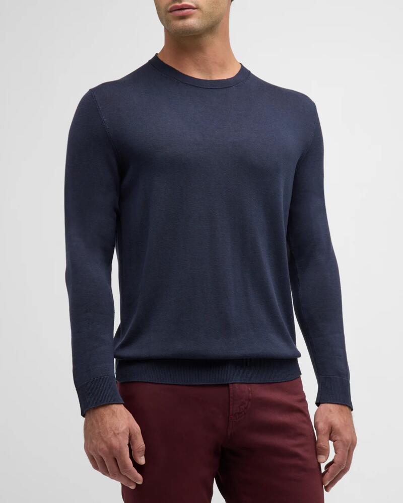 Isaia Men's Silk Crewneck Sweater Cover