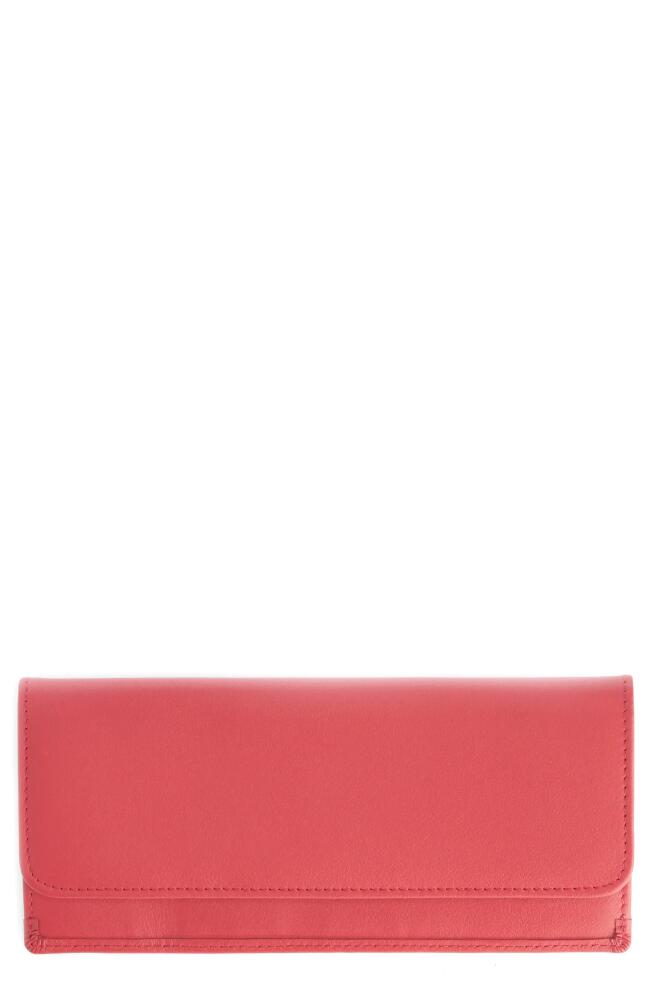 ROYCE New York RFID Blocking Leather Clutch Wallet in Red Cover