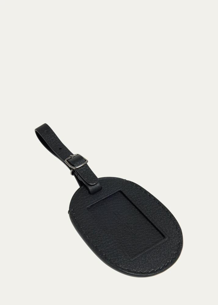 Loro Piana Men's Leather Oval Luggage Tag Cover