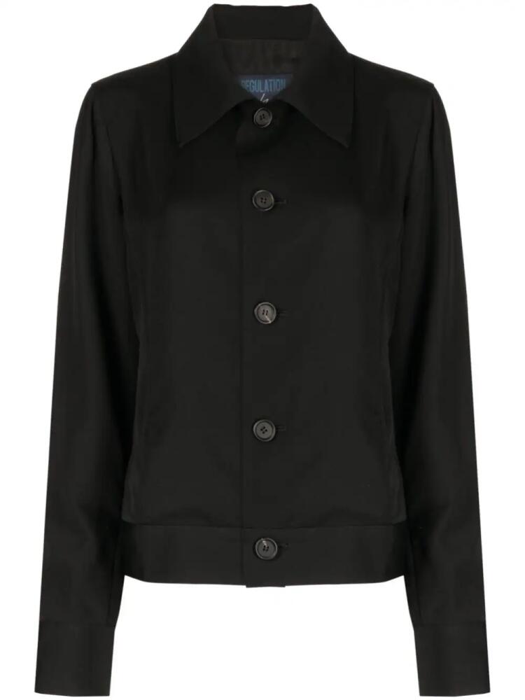 Yohji Yamamoto point-collar button-up jacket - Black Cover