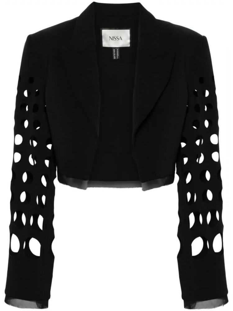 NISSA cut-out cropped blazer - Black Cover