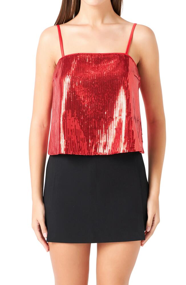 Endless Rose Sequin Crop Camisole in Red Cover