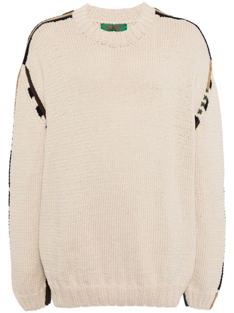 Casey Casey side-stripe ribbed-knit jumper - Neutrals Cover