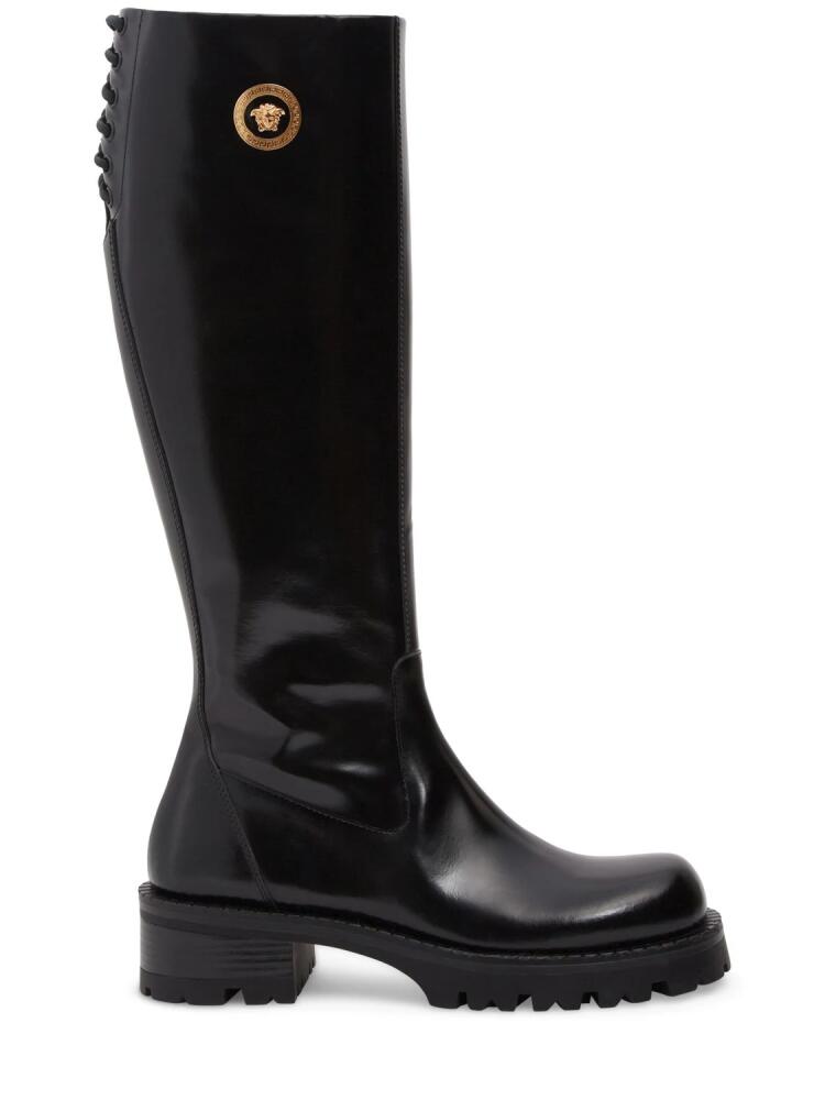 VERSACE 35mm Tall Leather Boots Cover