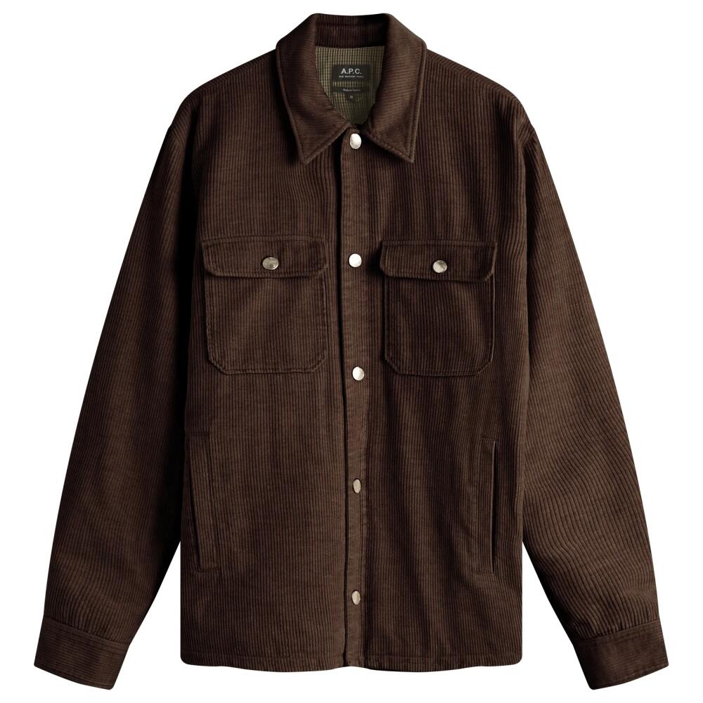 A.P.C. Men's Alex Corduroy Overshirt in Dark Brown Cover