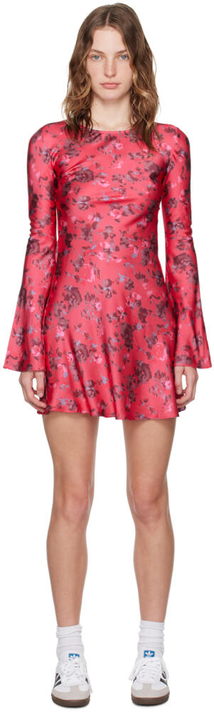 GANNI Red Floral Minidress Cover