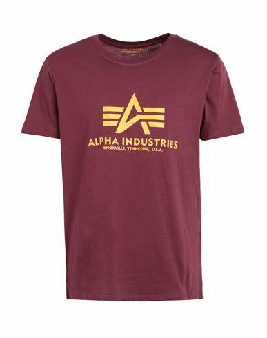 Alpha Industries Man T-shirt Burgundy Cotton Cover