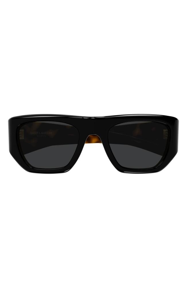 Saint Laurent 52mm Rectangular Sunglasses in Black Cover