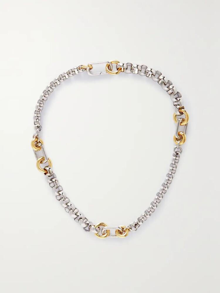 Laura Lombardi - + Net Sustain Pietra Platinum And Gold-plated Recycled Necklace - Multi Cover