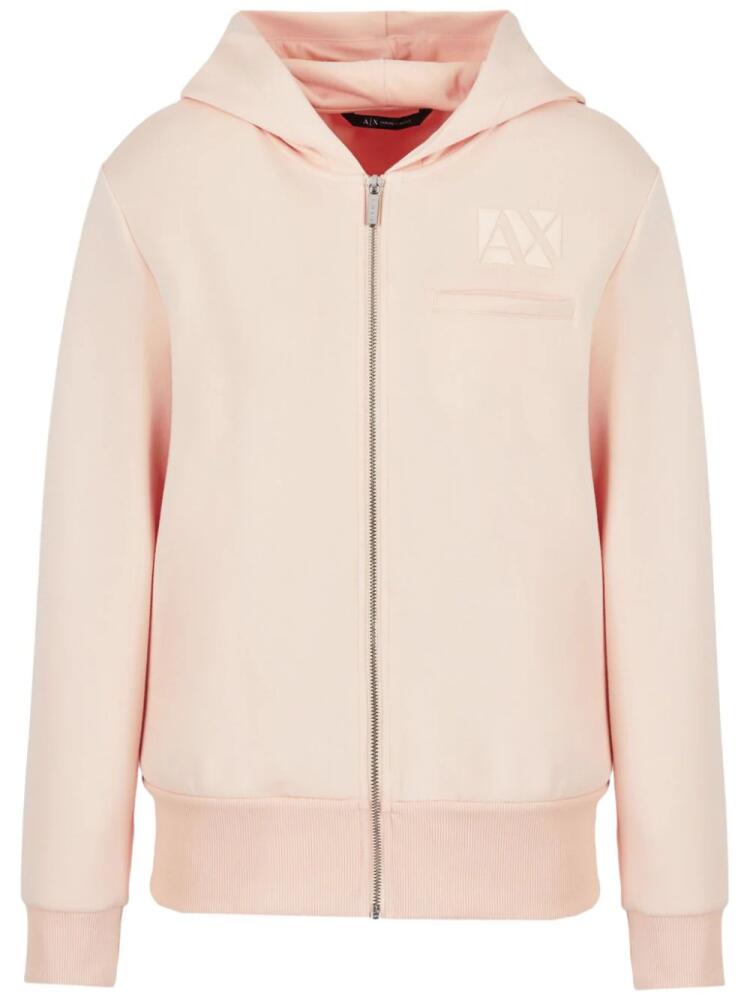 Armani Exchange logo-print zip-up hoodie - Neutrals Cover