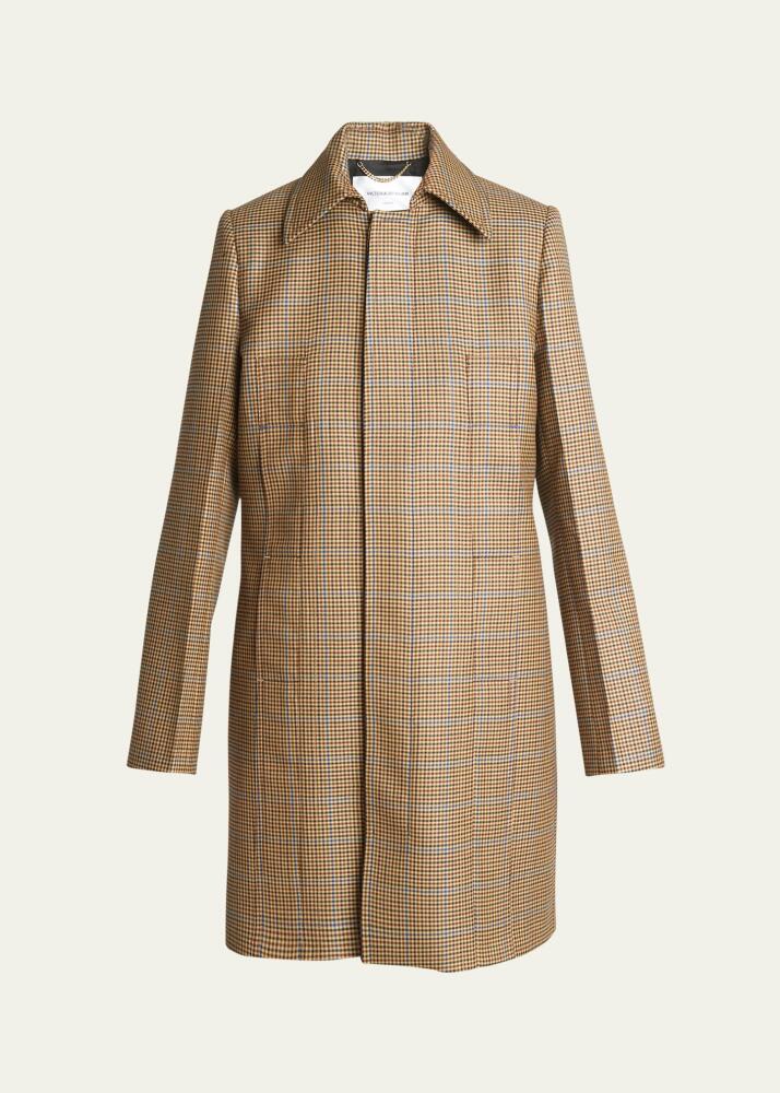 Victoria Beckham Houndstooth Tailored Wool Car Coat Cover