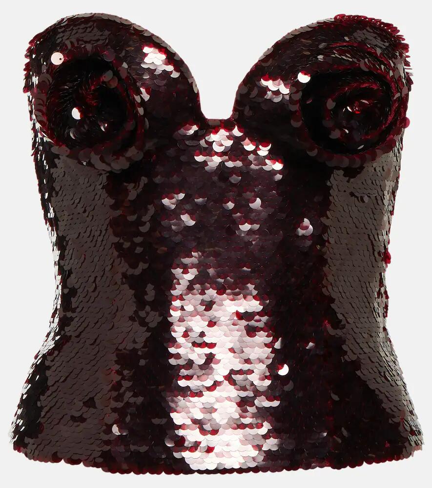 Magda Butrym Sequined bustier top Cover