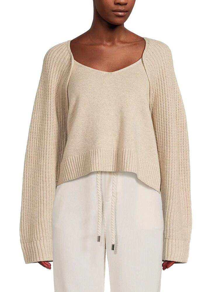 ba & sh Women's Susy Wool Blend Raglan Sleeve Sweater - Beige Cover