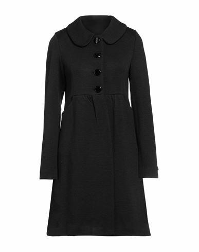 Emma & Gaia Woman Coat Black Wool, Acrylic Cover