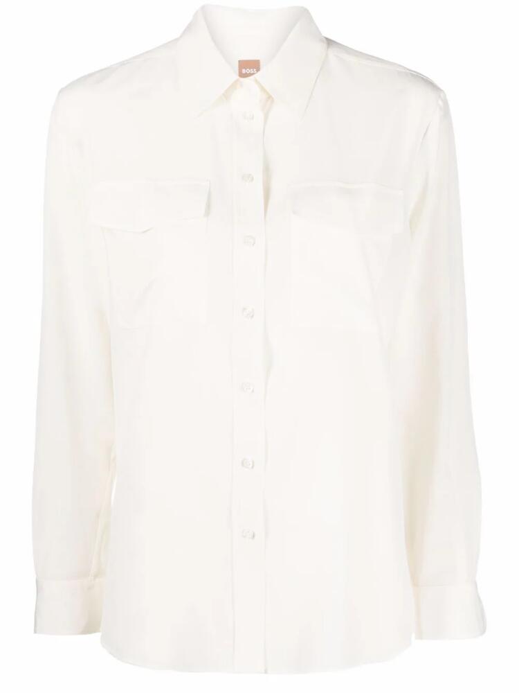 BOSS short-sleeve silk shirt - Neutrals Cover