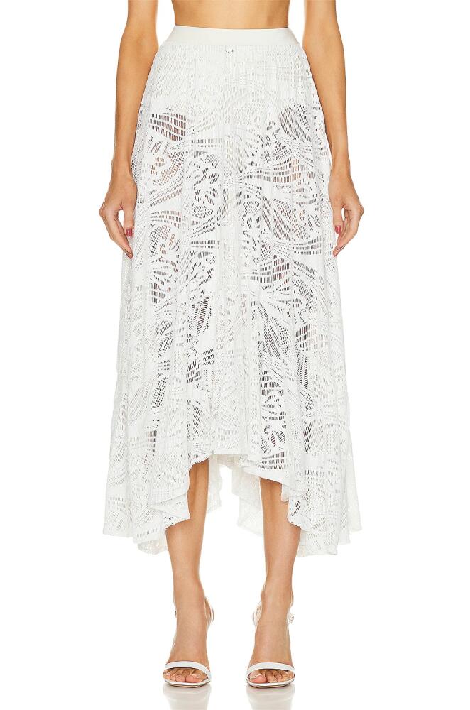 PatBO Metallic Lace Beach Skirt in White Cover