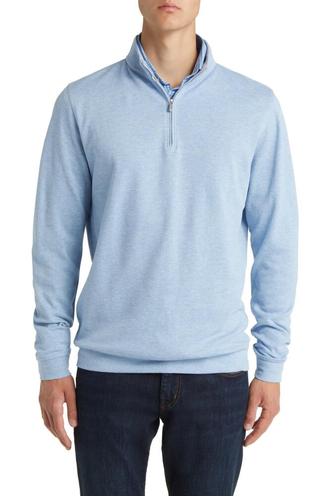 Peter Millar Comfort Interlock Quarter Zip Pullover in Cottage Blue Cover