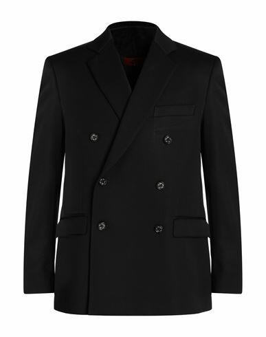 424 Fourtwofour Man Blazer Black Virgin Wool Cover