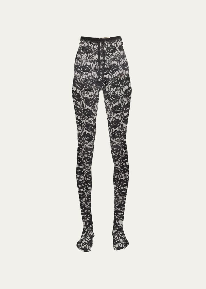 Saint Laurent Lace Footed Leggings Cover