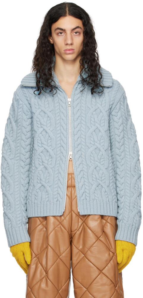 Dries Van Noten Blue Zip Sweater Cover