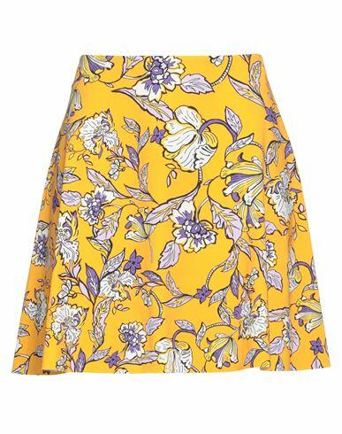 Patrizia Pepe Woman Mini skirt Ocher Polyamide, Elastane Cover