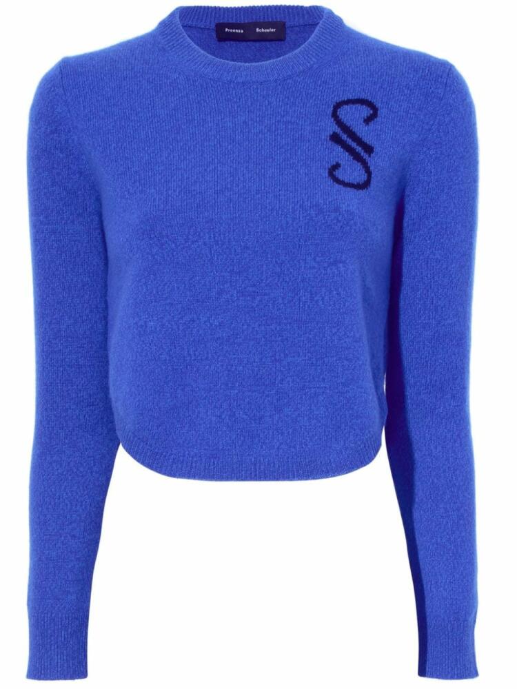 Proenza Schouler Stella monogram cashmere jumper - Blue Cover