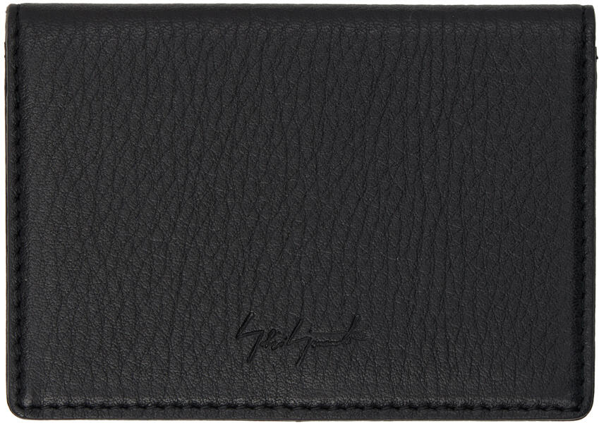 YOHJI YAMAMOTO Black discord Logo Card Holder Cover