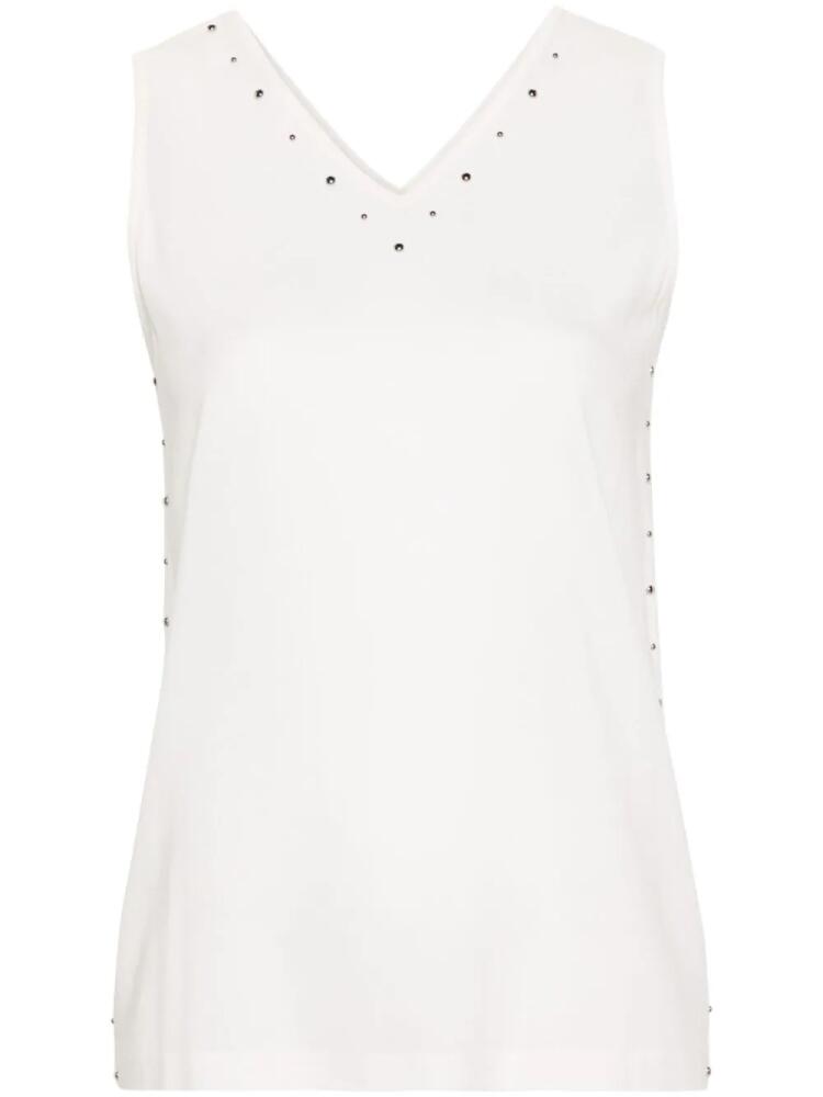 Fabiana Filippi studed V-neck crepe blouse - White Cover