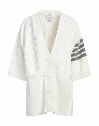 Thom Browne Woman Cardigan Ivory Cotton Cover