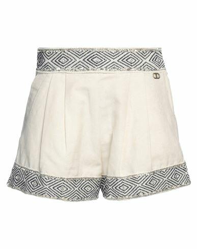 Twinset Woman Shorts & Bermuda Shorts Off white Linen, Cotton, Polyester, Viscose Cover