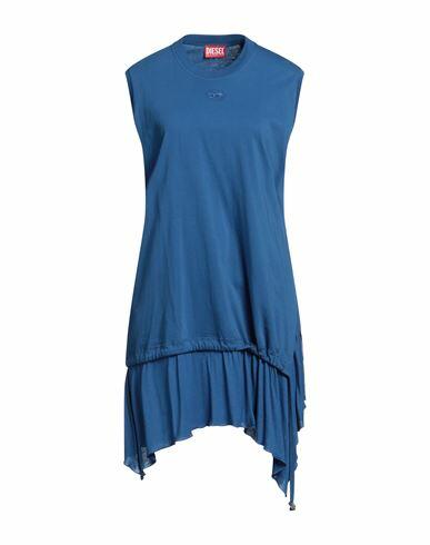 Diesel Woman Mini dress Blue Cotton Cover