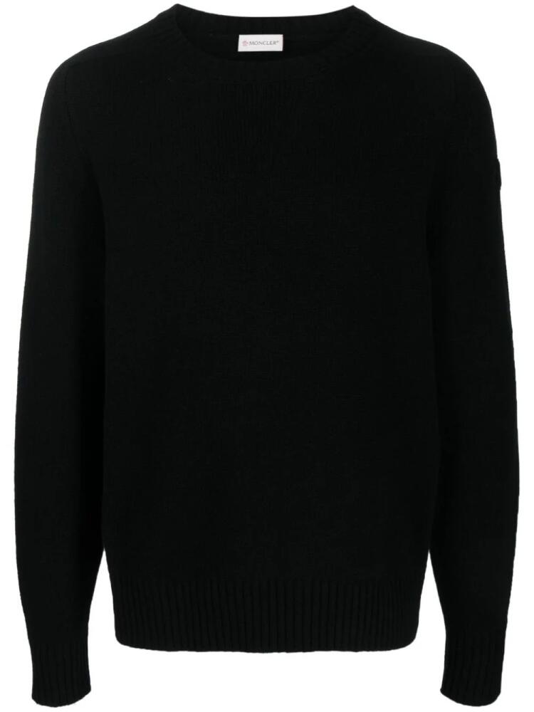 Moncler logo-appliqué cashmere jumper - Black Cover