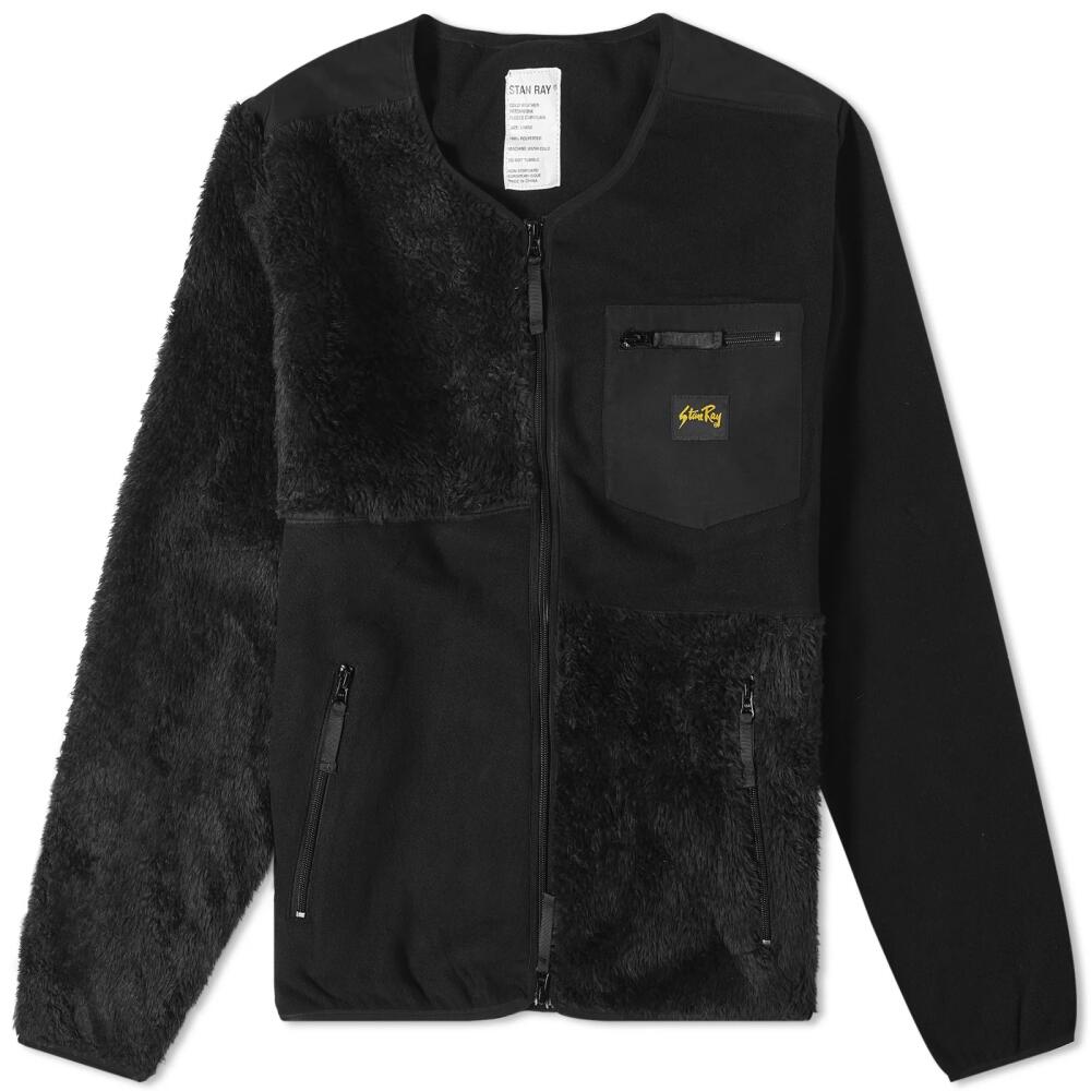 Stan Ray Men's Patchwork Fleece Cardigan in Black Cover