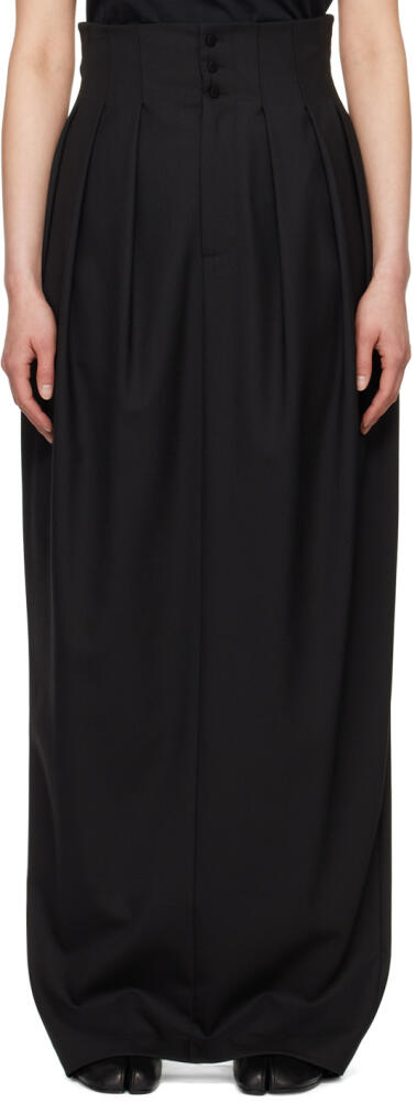 AARON ESH Black Pleated Maxi Skirt Cover