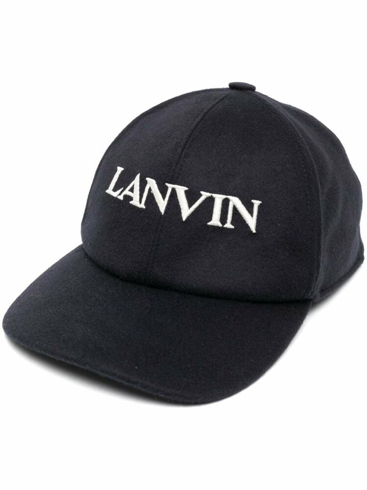 Lanvin embroidered-logo felt cap - Blue Cover