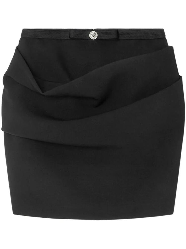 Versace gabardine draped skirt - Black Cover