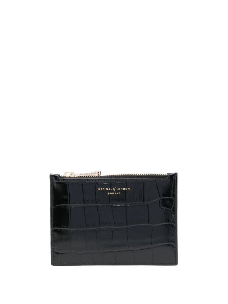 Aspinal Of London embossed-crocodile small wallet - Black Cover