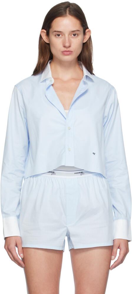 HommeGirls Blue Cropped Shirt Cover